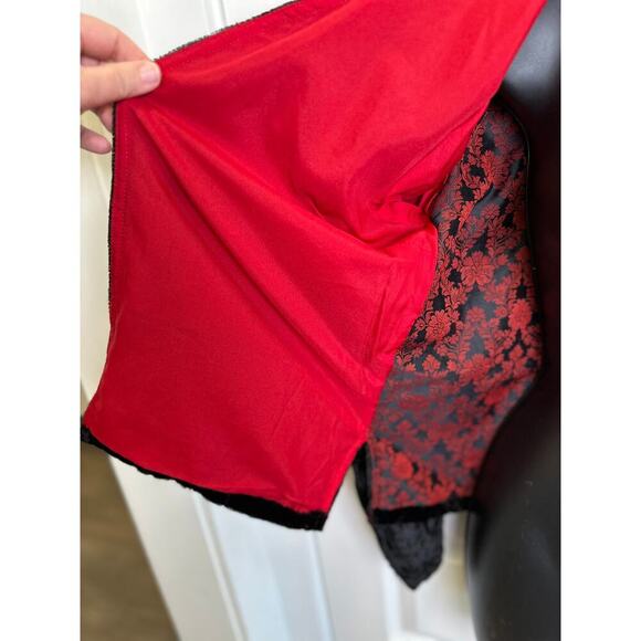 Vintage Y2K Choices Black Burnout Velvet Embroidered Jacket MD Whimsigoth Witchy - Picture 6 of 8